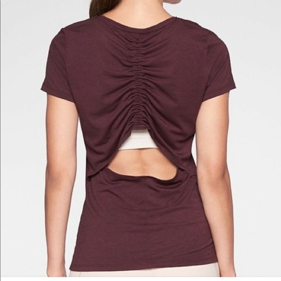 Athleta Tops - Athleta burgundy Encore short sleeve top